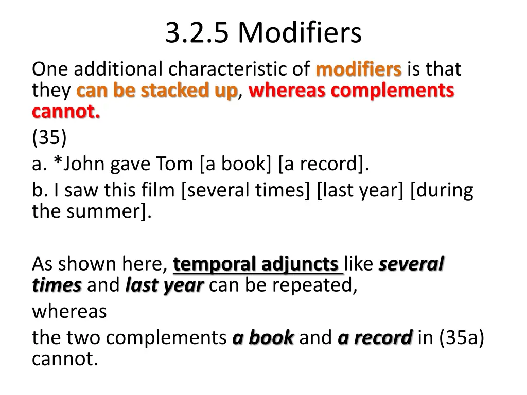 3 2 5 modifiers 2