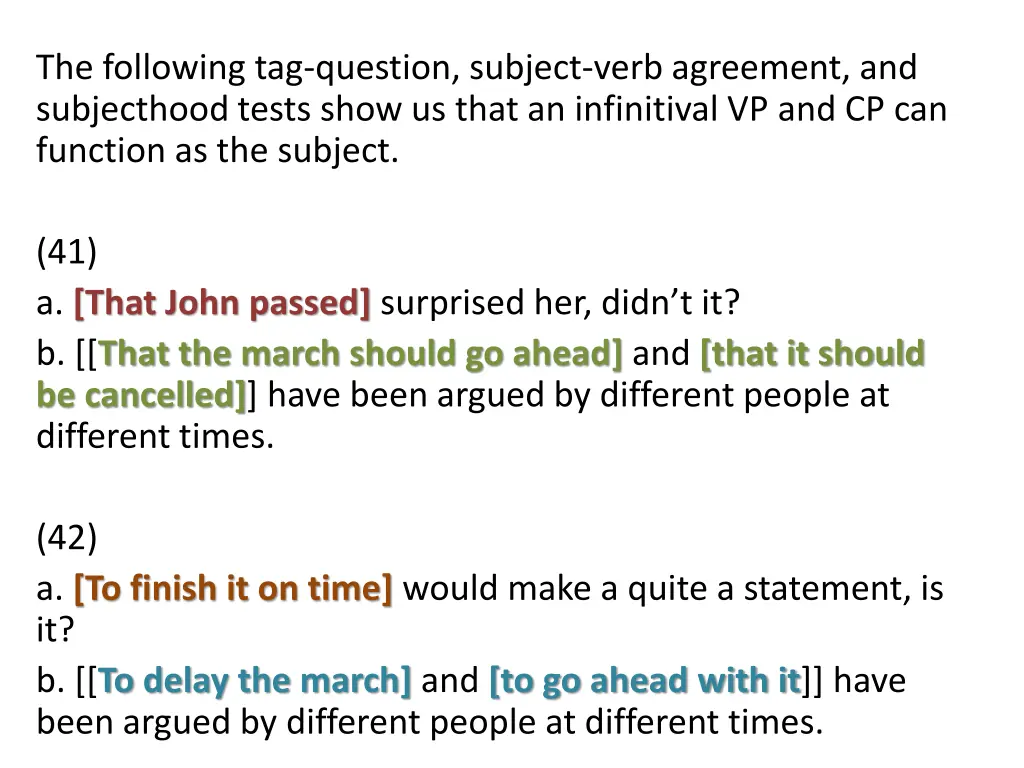 the following tag question subject verb agreement
