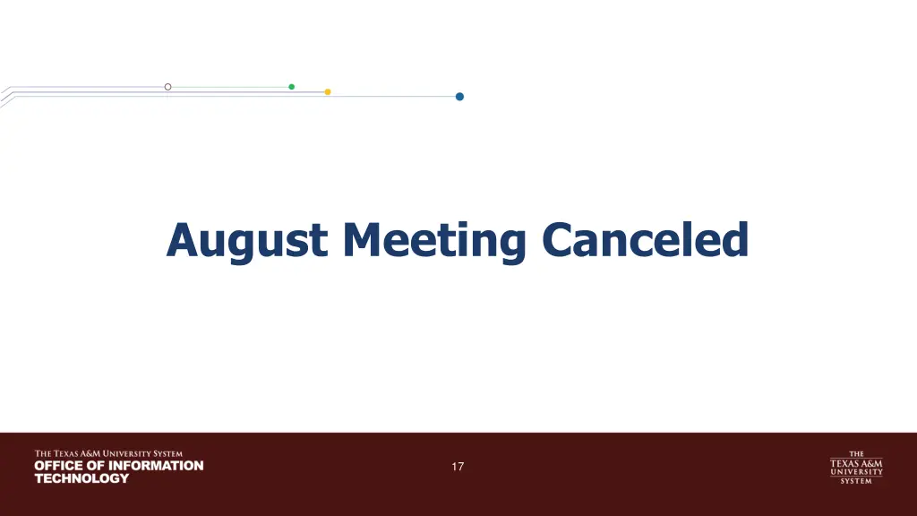 august meeting canceled