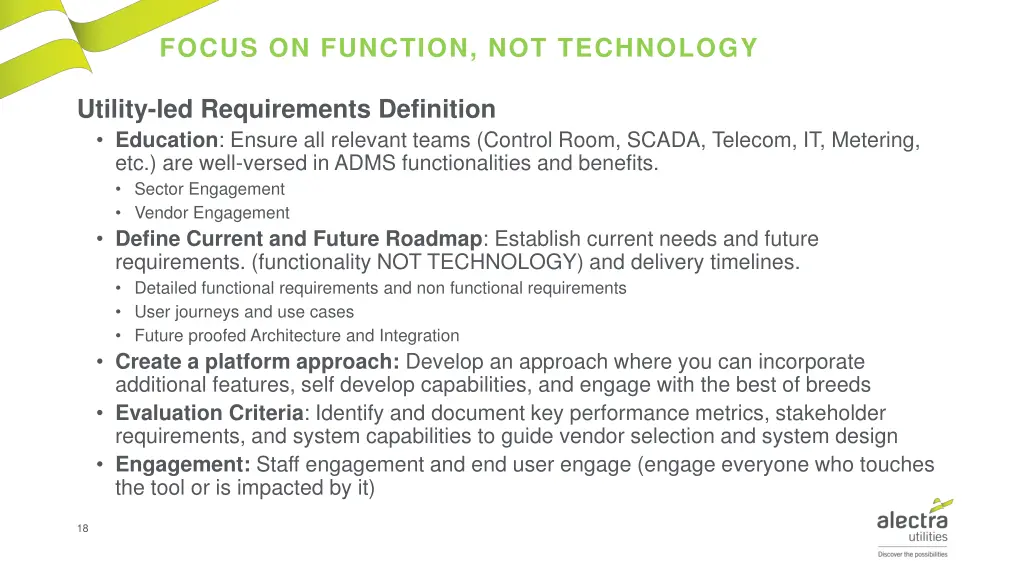focus on function not technology