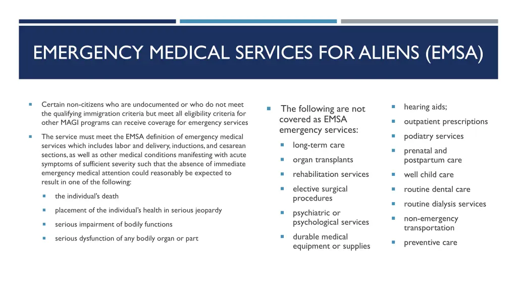 emergency medical services for aliens emsa