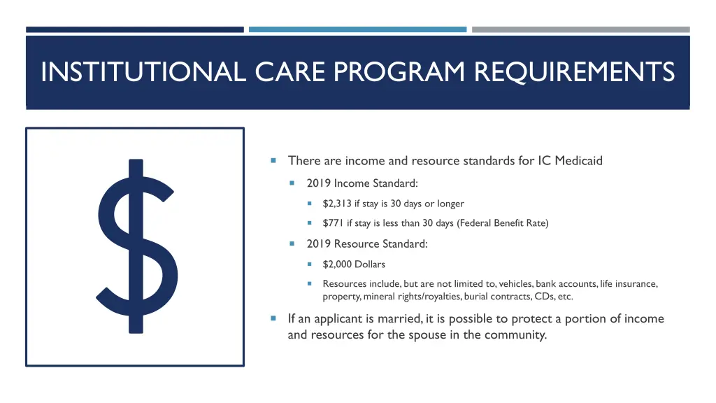 institutional care program requirements