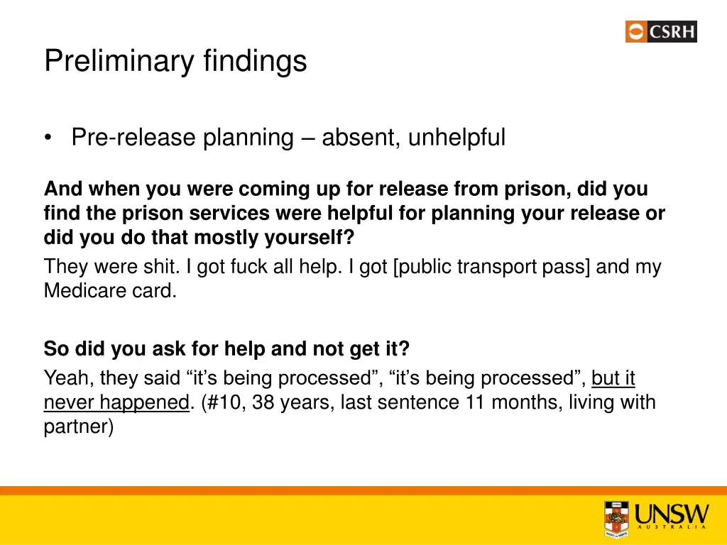 preliminary findings 1