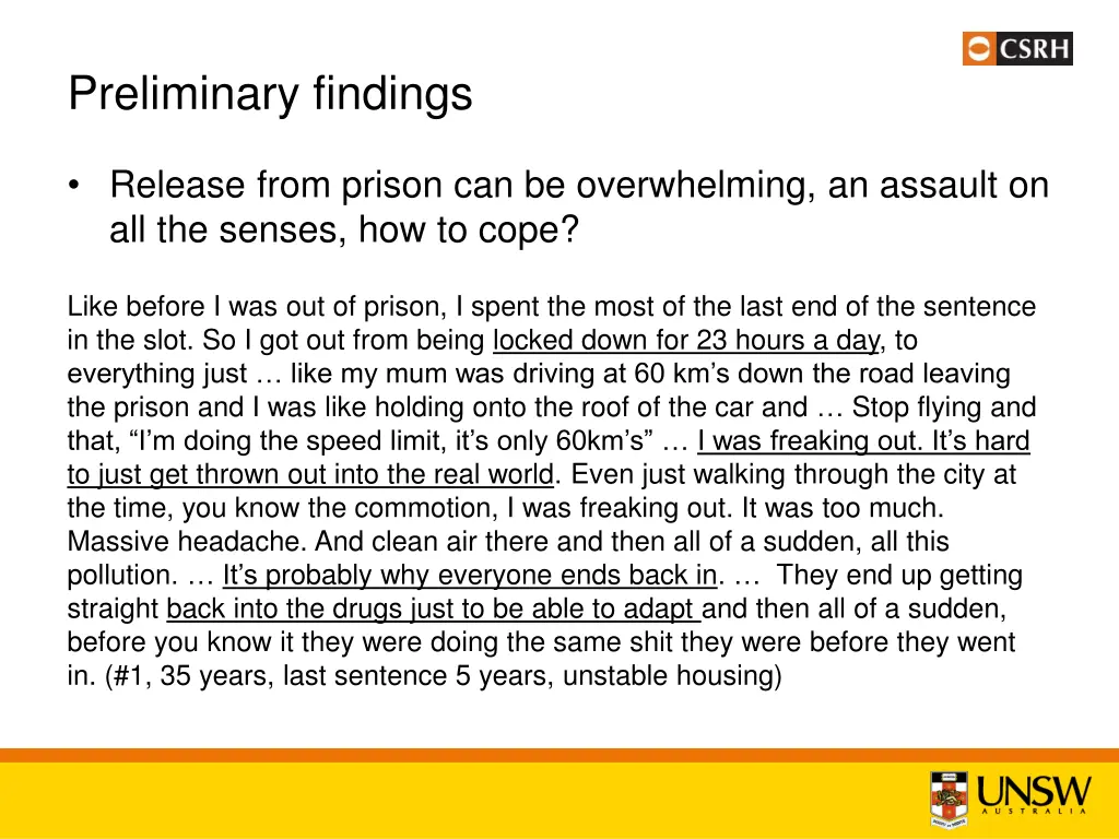 preliminary findings