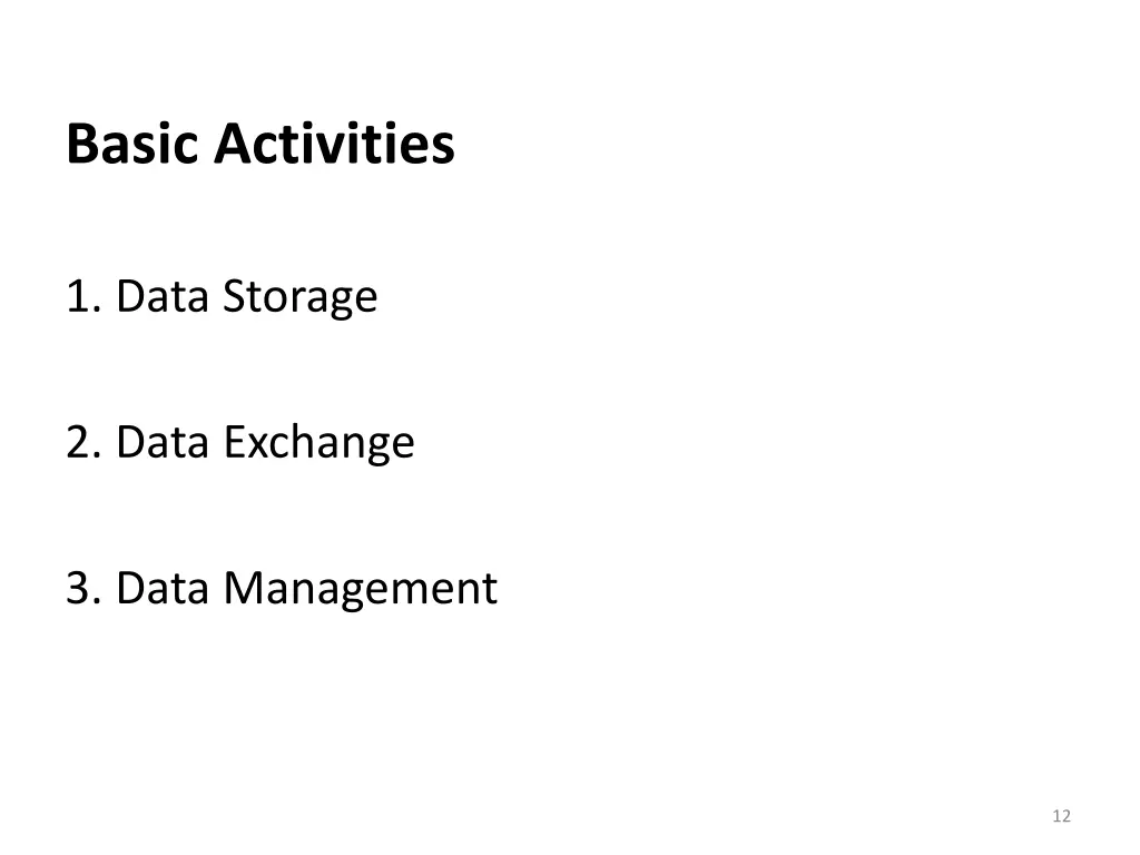 basic activities