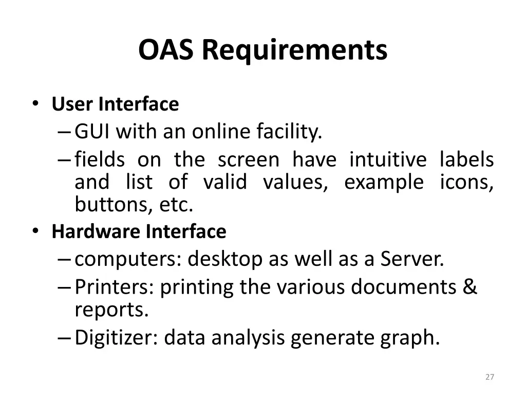 oas requirements