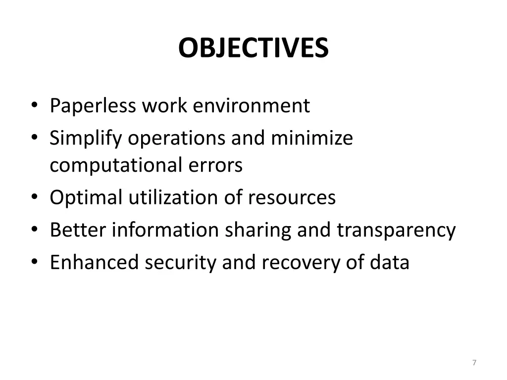 objectives