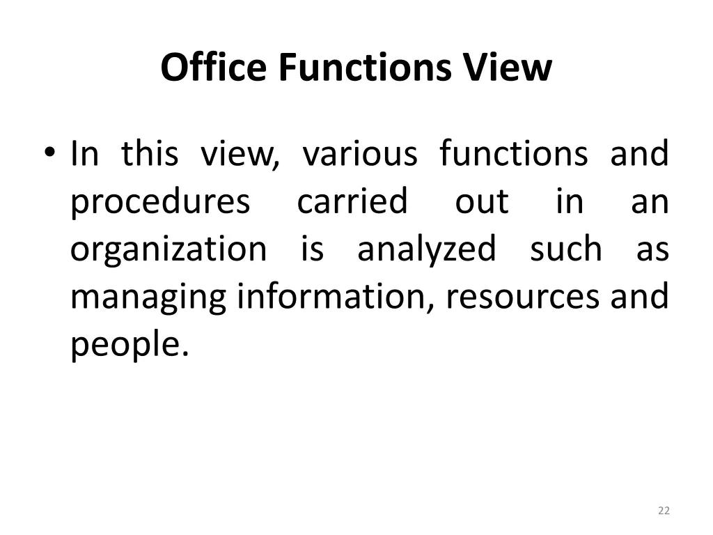 office functions view