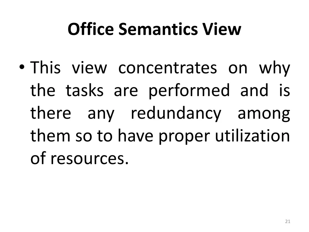 office semantics view
