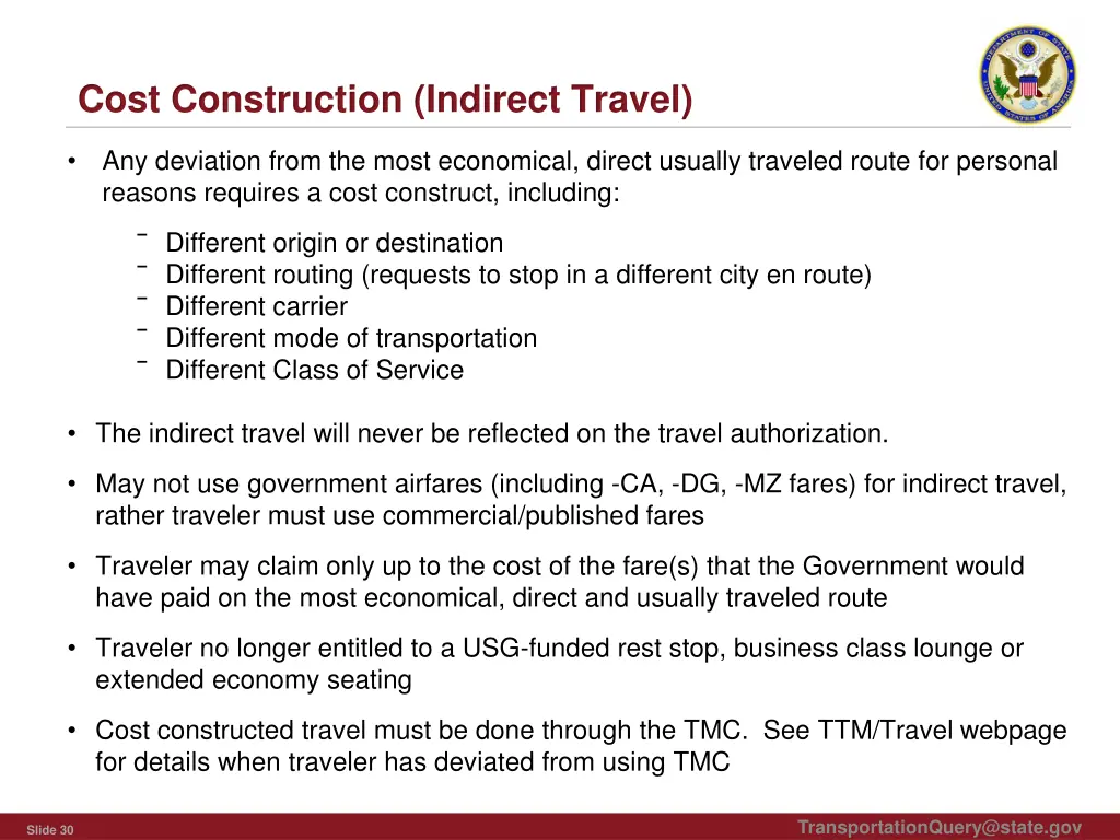cost construction indirect travel