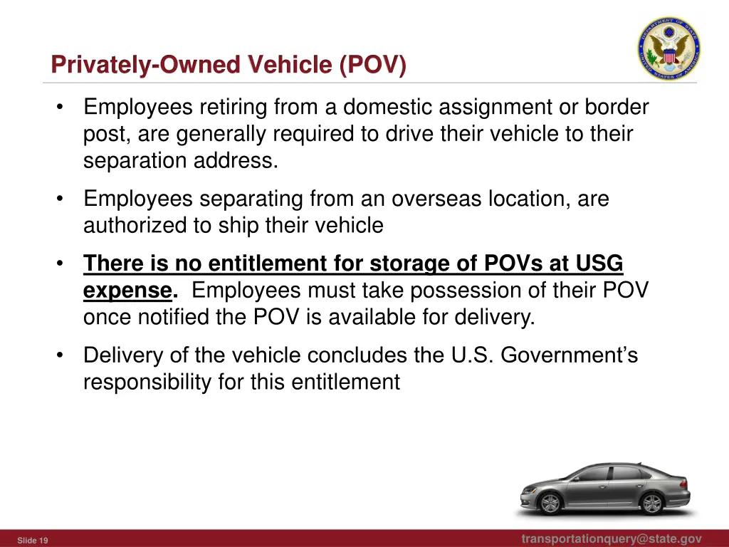 privately owned vehicle pov