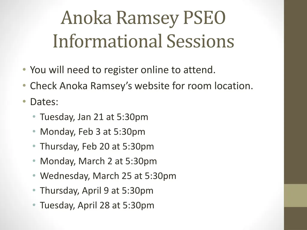 anoka ramsey pseo informational sessions