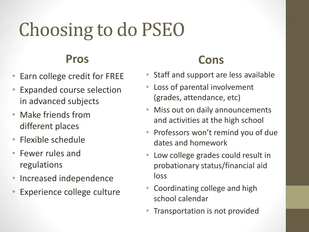 choosing to do pseo