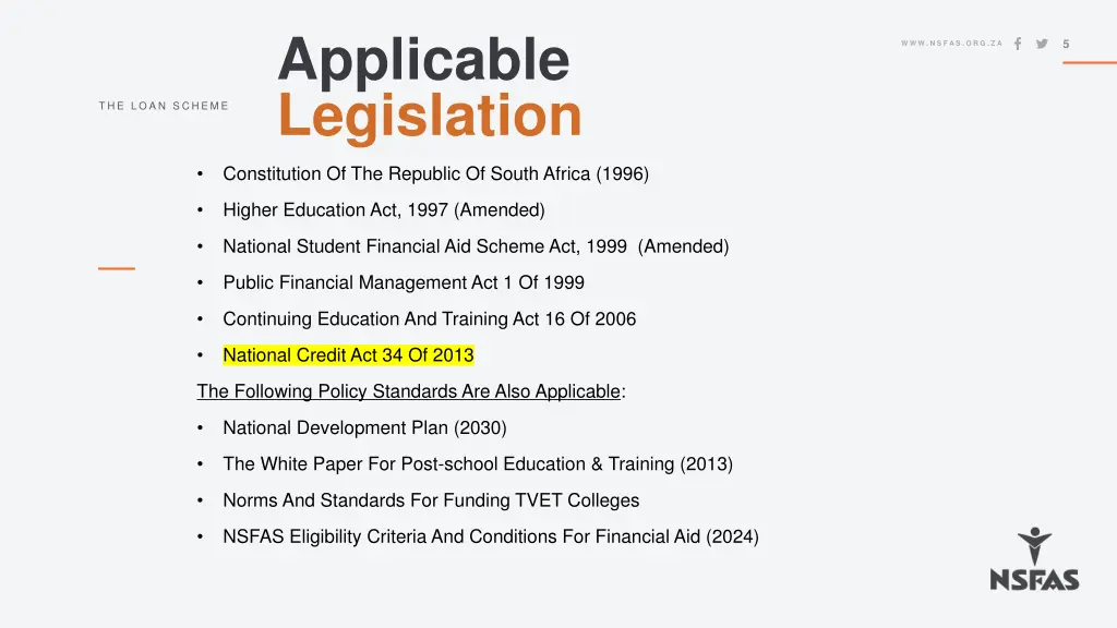 applicable legislation