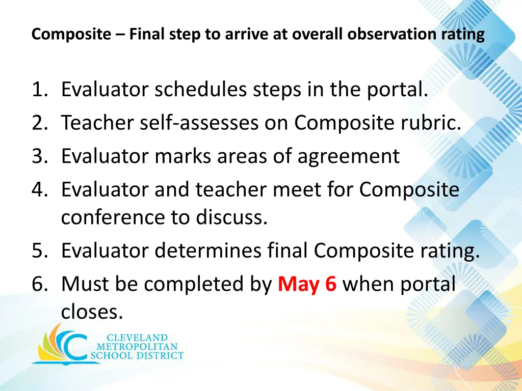 composite final step to arrive at overall