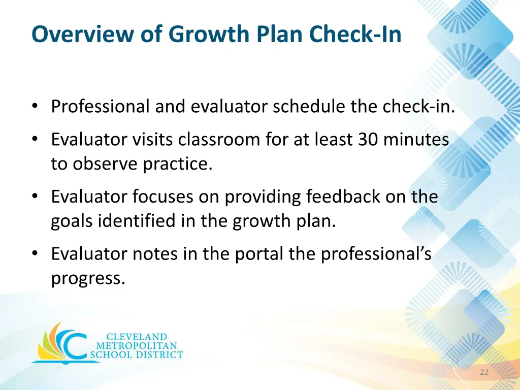 overview of growth plan check in