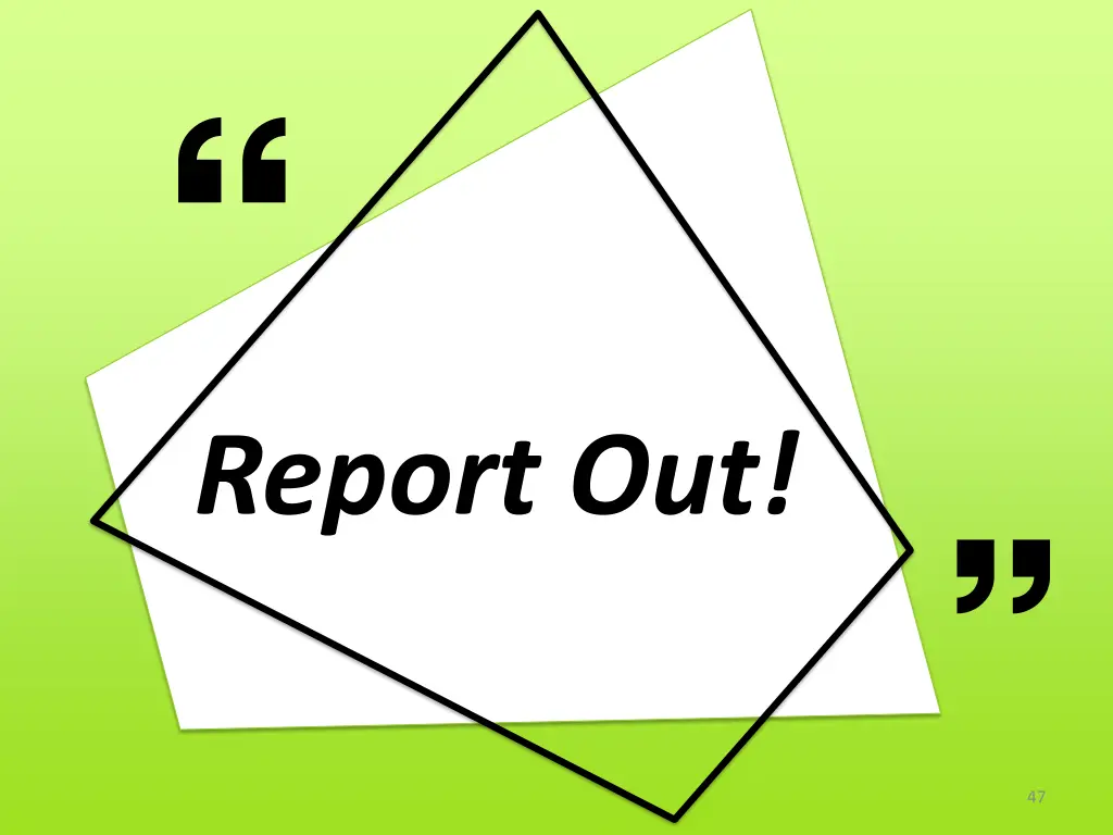 report out