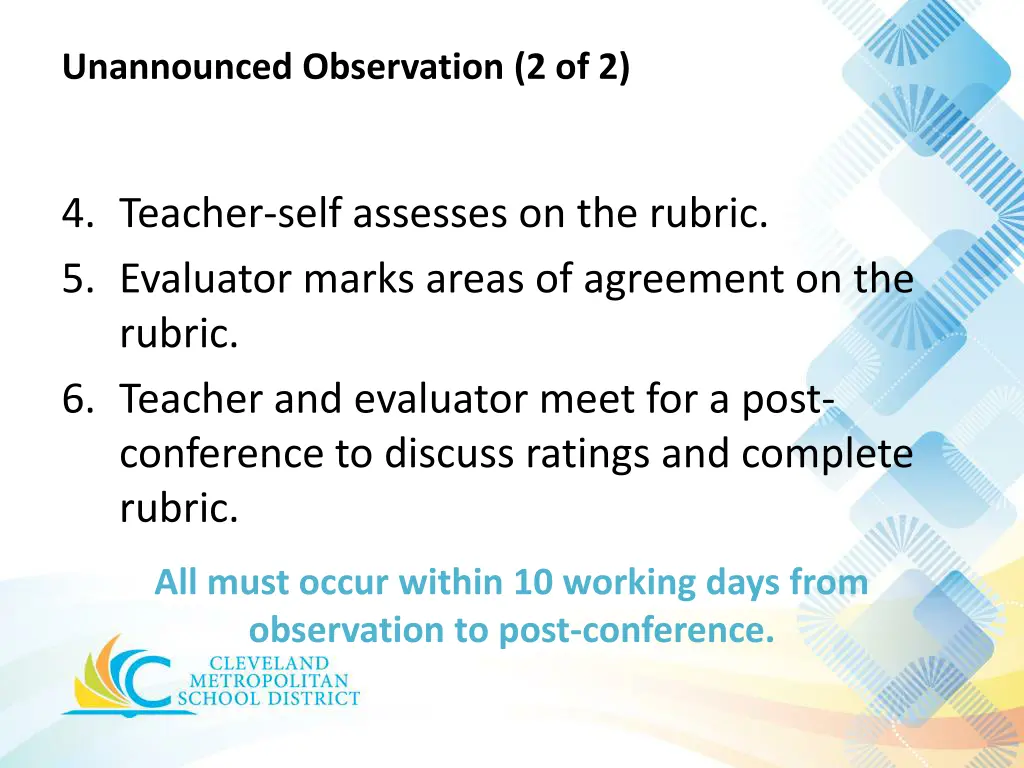 unannounced observation 2 of 2