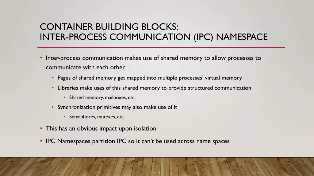 container building blocks inter process