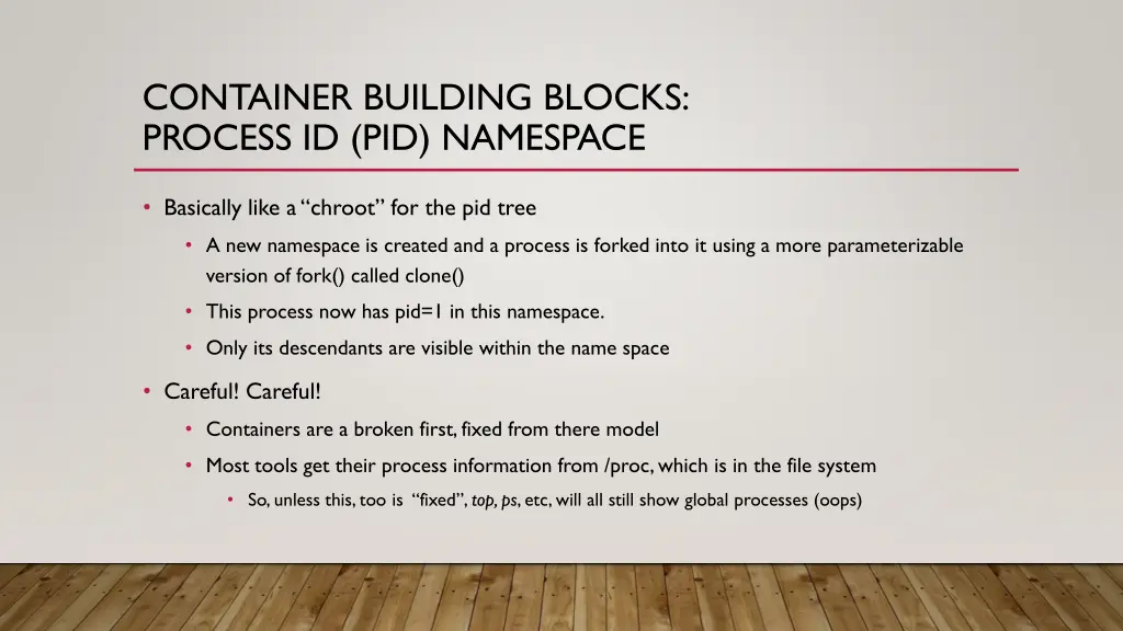 container building blocks process id pid namespace
