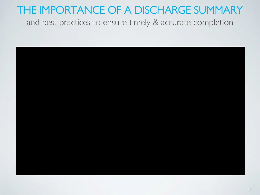 the importance of a the importance of a discharge