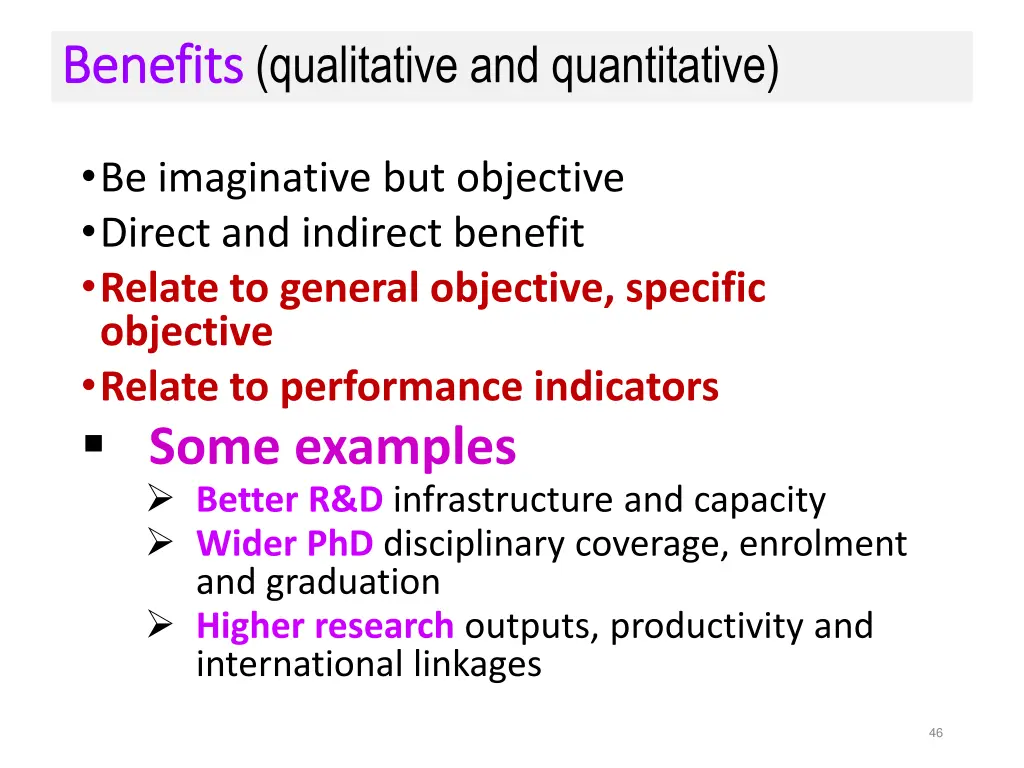 benefits benefits qualitative and quantitative