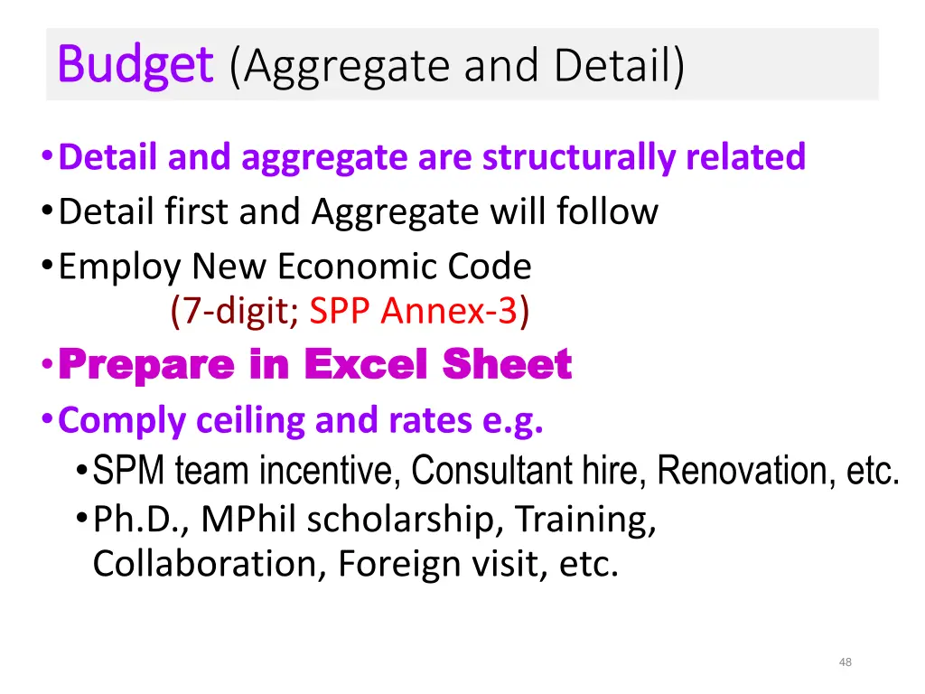 budget budget aggregate and detail