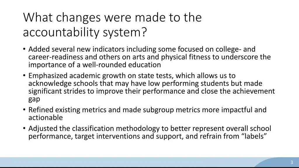 what changes were made to the accountability