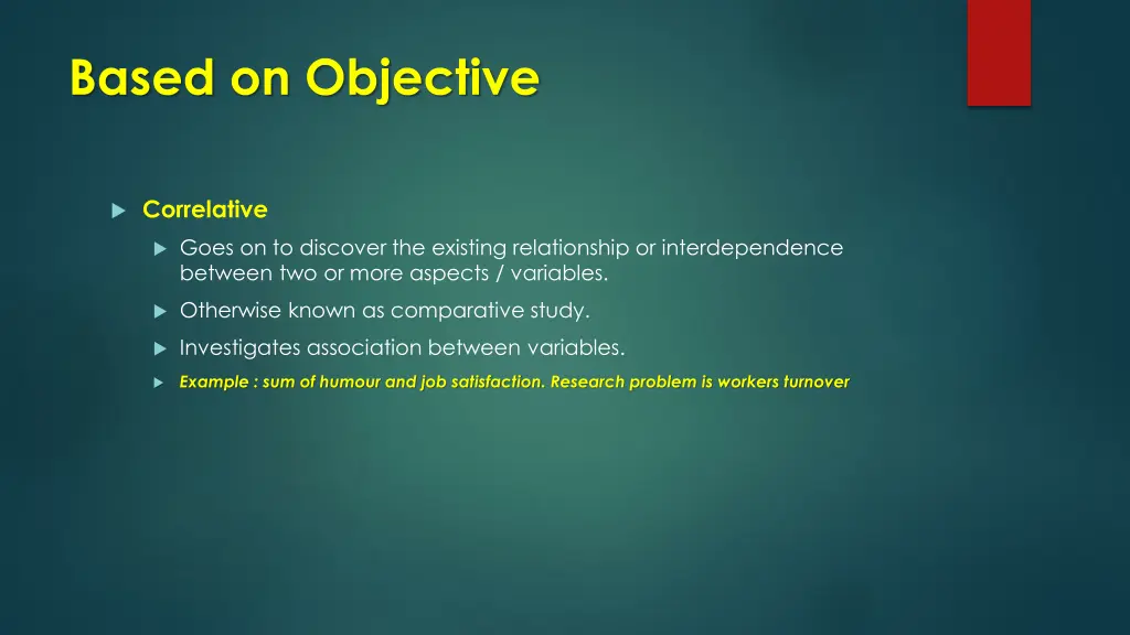 based on objective 1