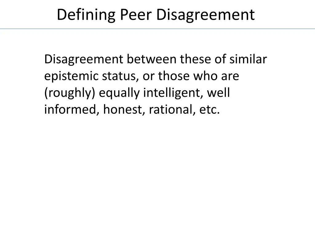 defining peer disagreement