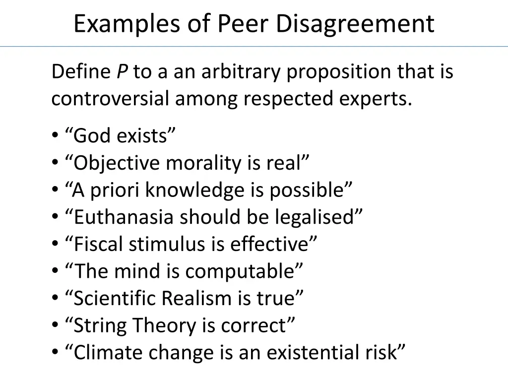 examples of peer disagreement