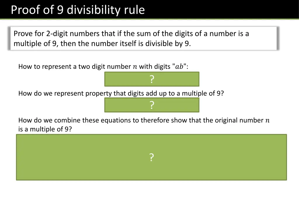 proof of 9 divisibility rule