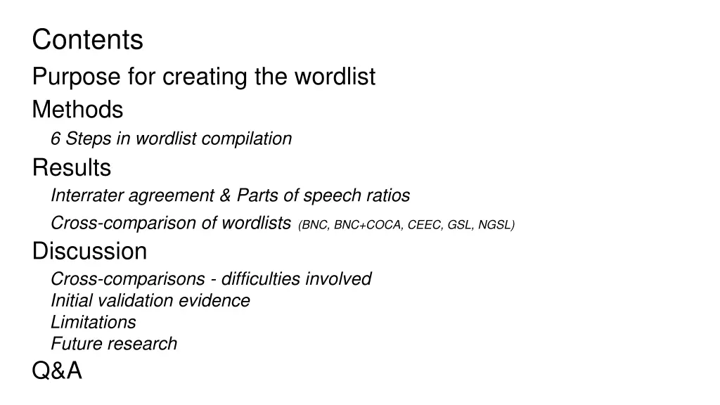 contents purpose for creating the wordlist
