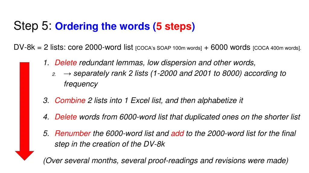 step 5 ordering the words 5 steps