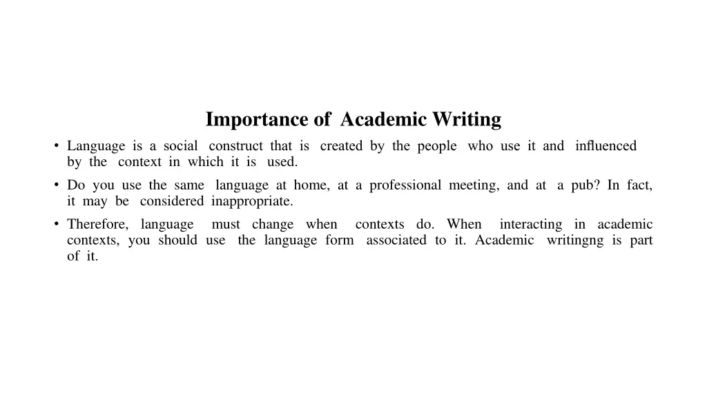 importance of academic writing