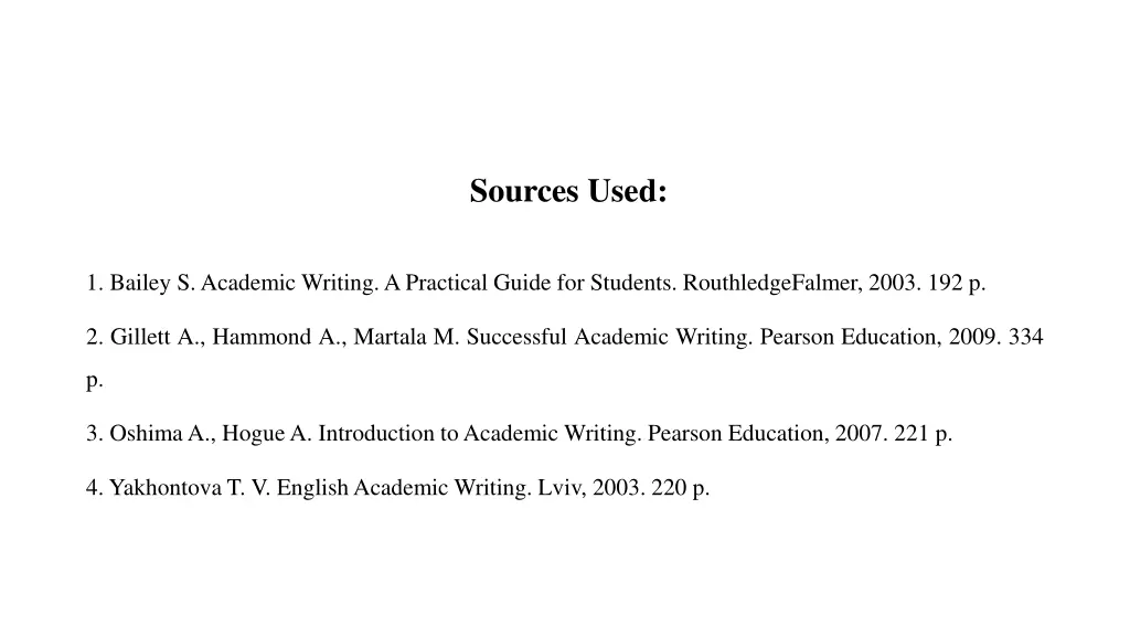 sources used