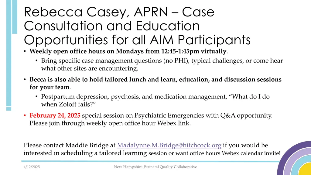 rebecca casey aprn case consultation