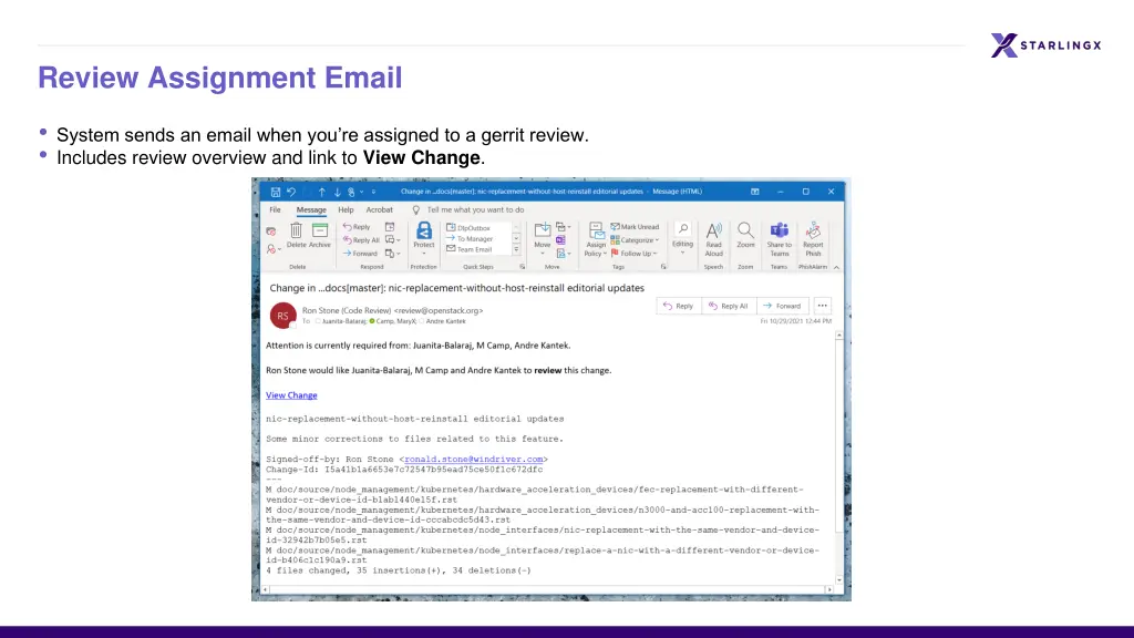 review assignment email