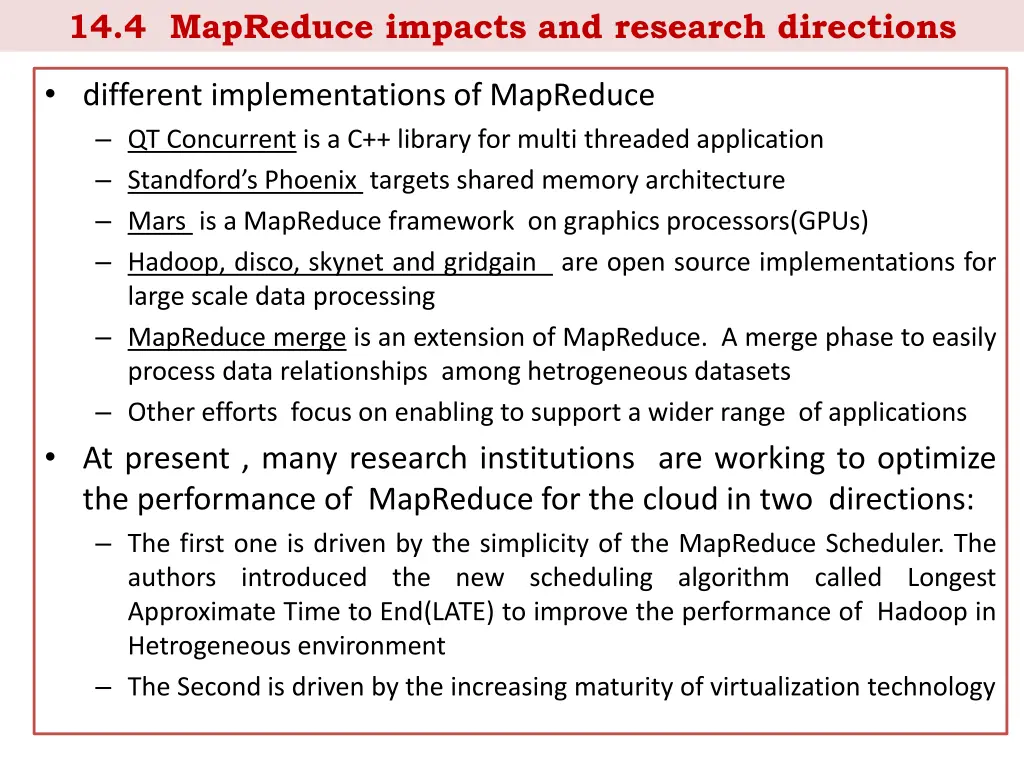 14 4 mapreduce impacts and research directions