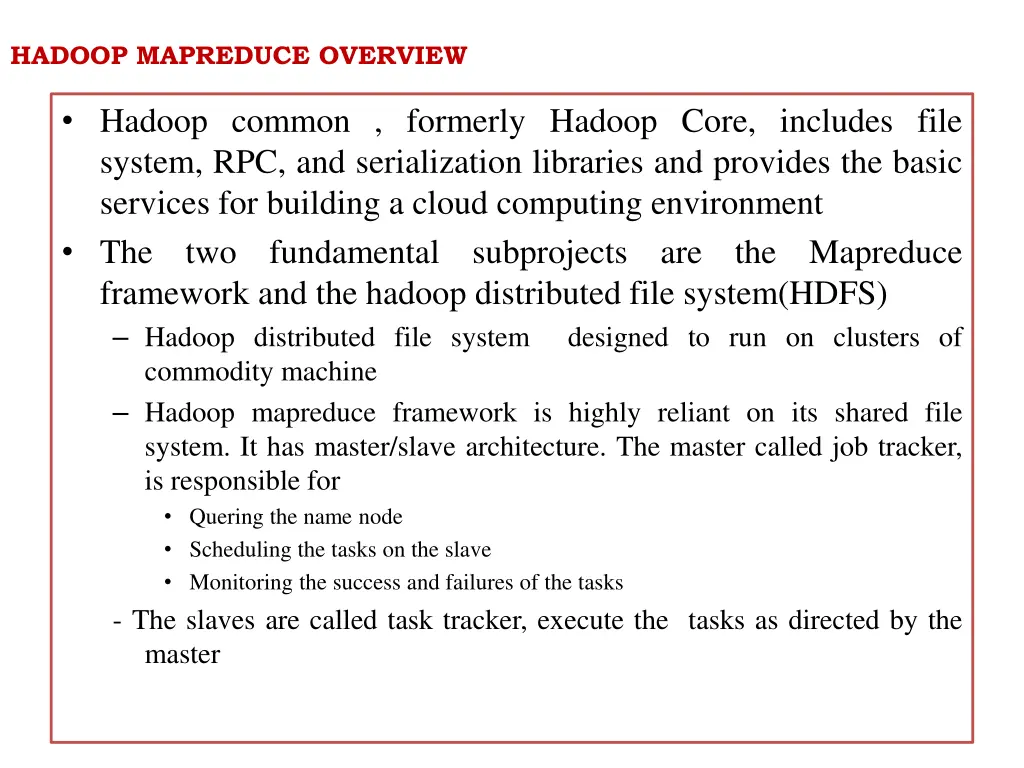 hadoop mapreduce overview