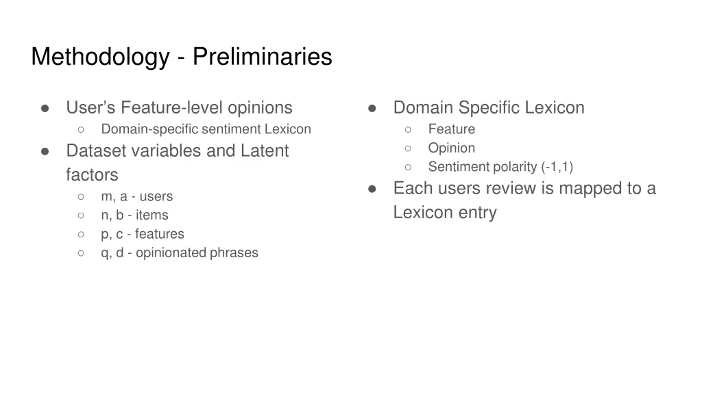 methodology preliminaries