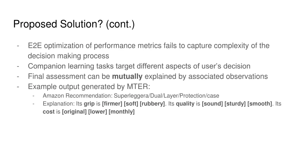 proposed solution cont