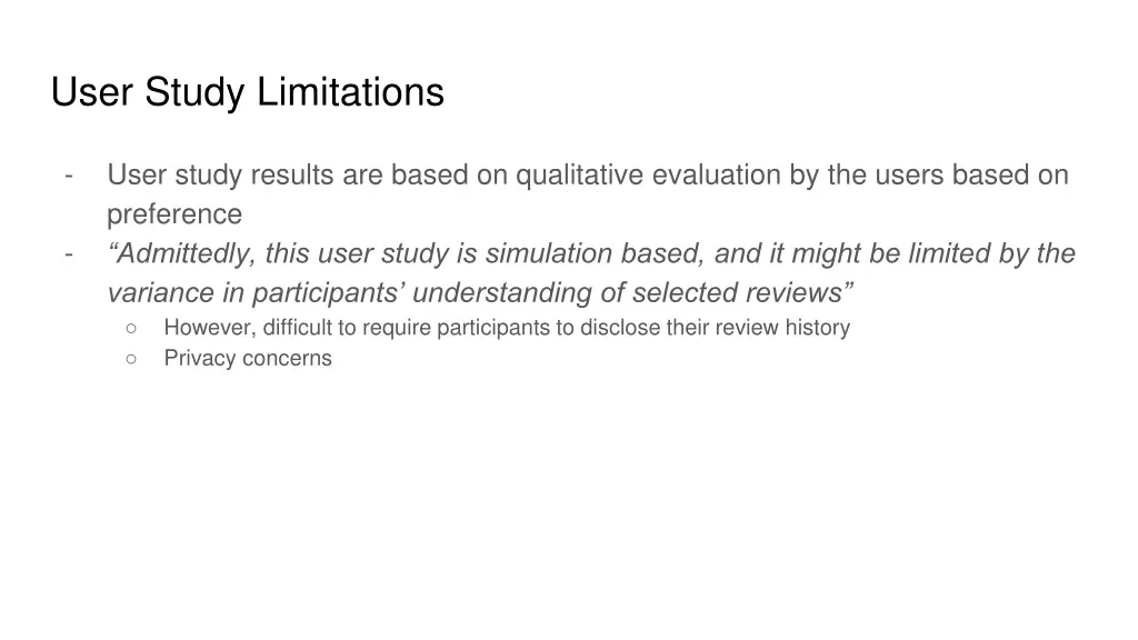 user study limitations