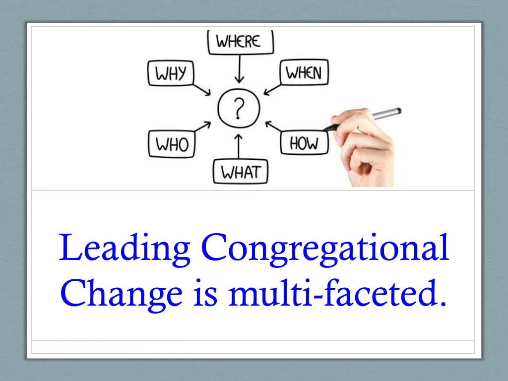 leading congregational change is multi faceted