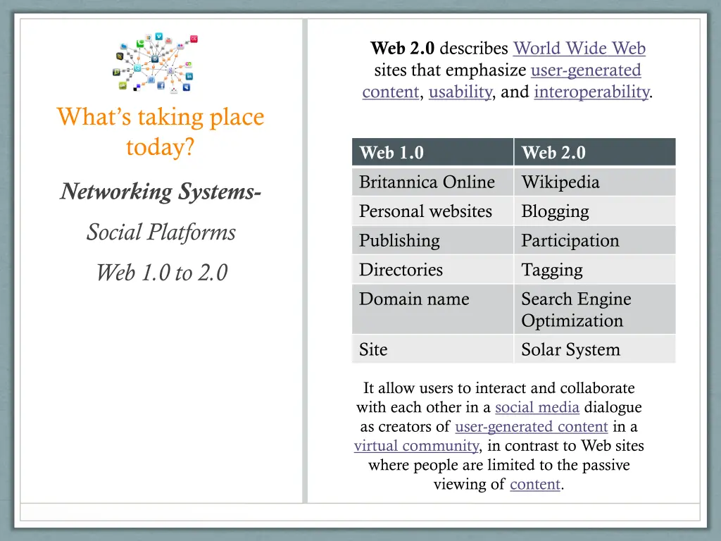 web 2 0 describes world wide web sites that
