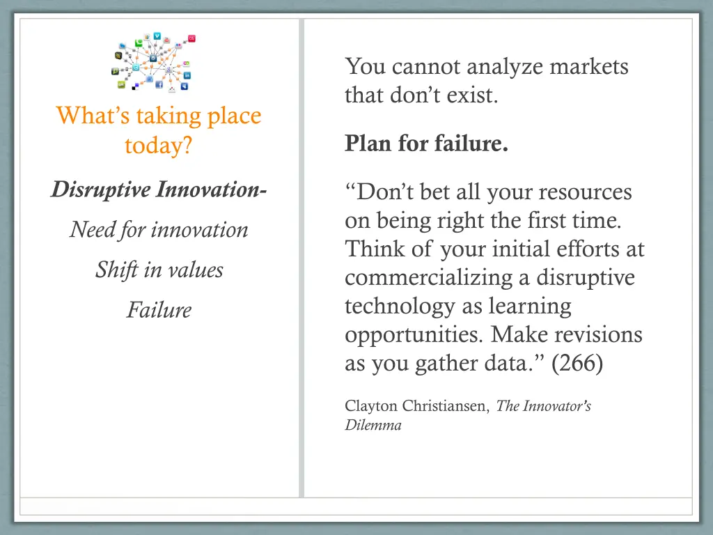 you cannot analyze markets that don t exist