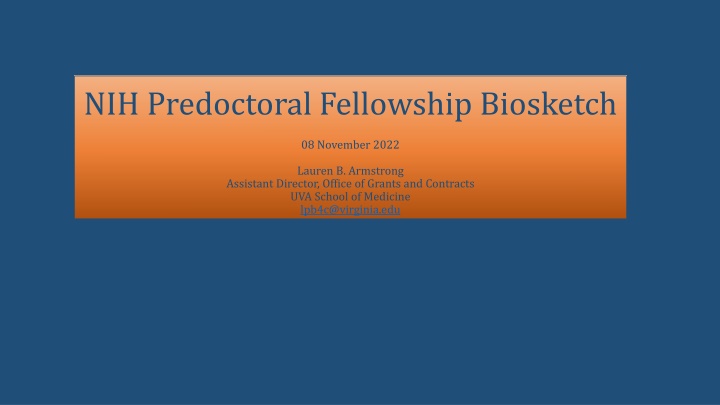 nih predoctoral fellowship biosketch
