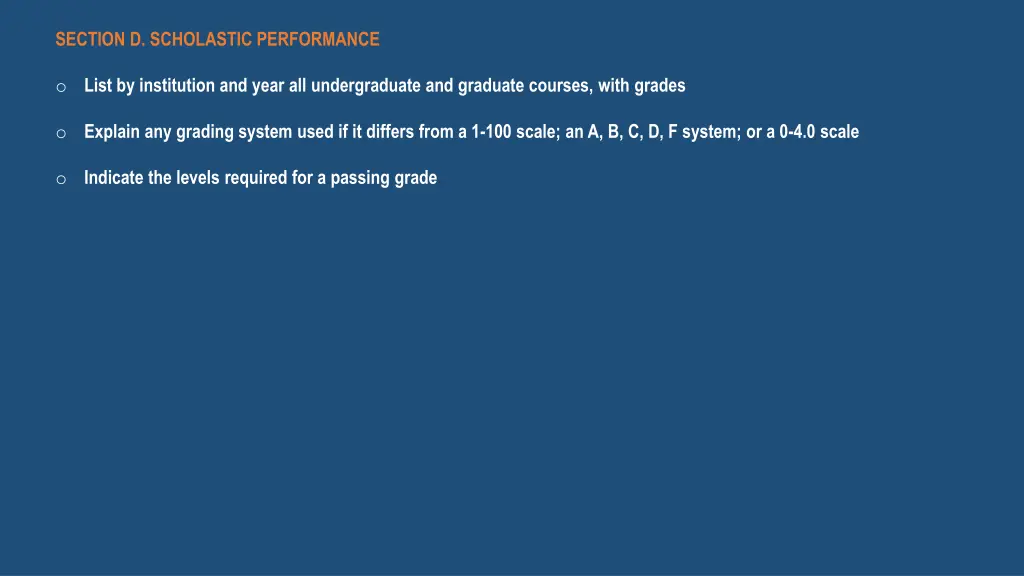 section d scholastic performance