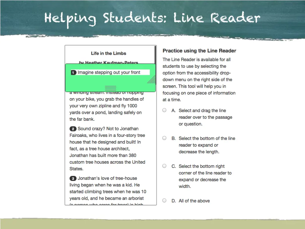helping students line reader