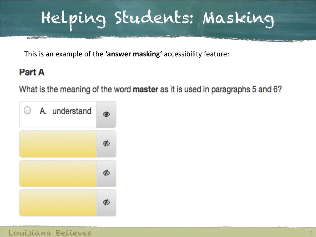 helping students masking